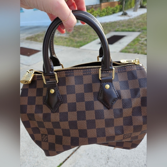 *SOLD* Louis Vuitton Speedy 25 Ebene Bandouliere Handbag Crossbody - Picture 8 of 17